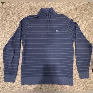 Vineyard Vines Quarter Zip Pullover Mens Sz S Blue Pima Cotton Casual Sweatshirt